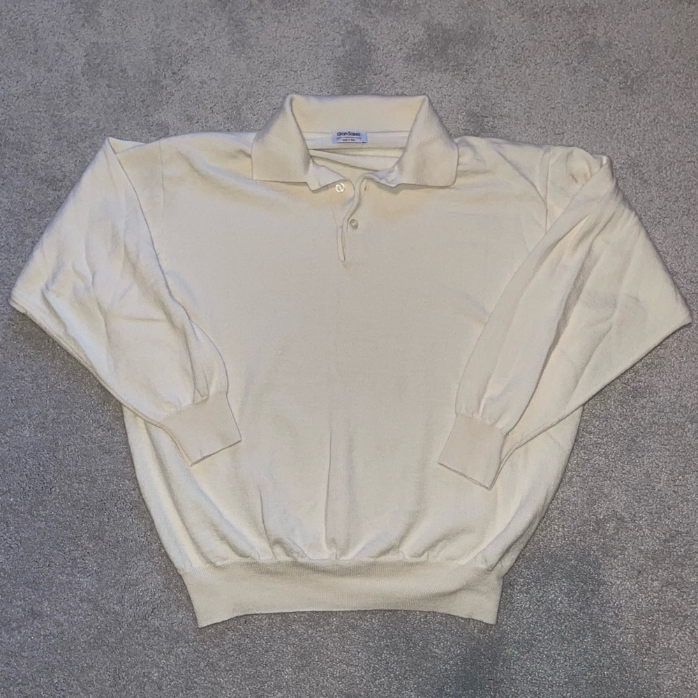 Gran Sasso Cream Cashmere Sweater Men’s S